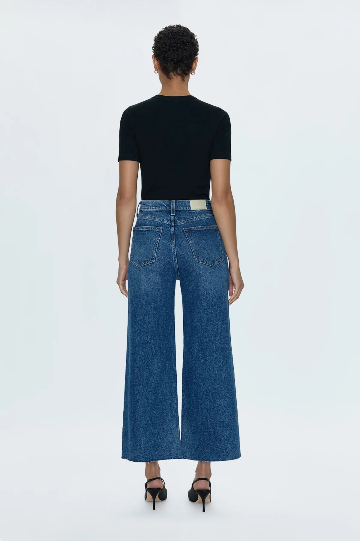 pistola lana high rise ultra wide leg jeans in palladium-back