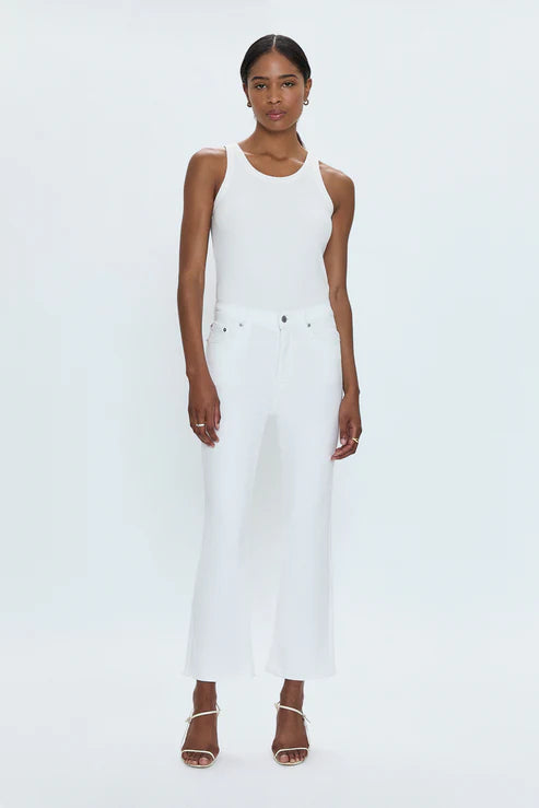 Pistola Lennon High Rise Crop Boot Jeans Vivid White