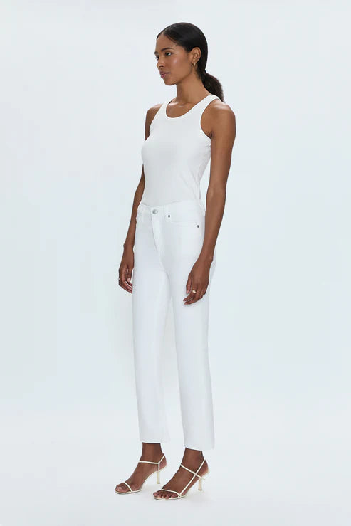 Pistola Lennon High Rise Crop Boot Jeans Vivid White