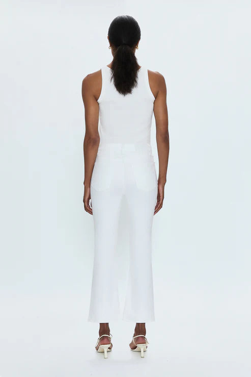 Pistola Lennon High Rise Crop Boot Jeans Vivid White