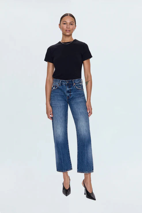 Pistola Lexi Mid Rise Bowed Straight Leg Jean