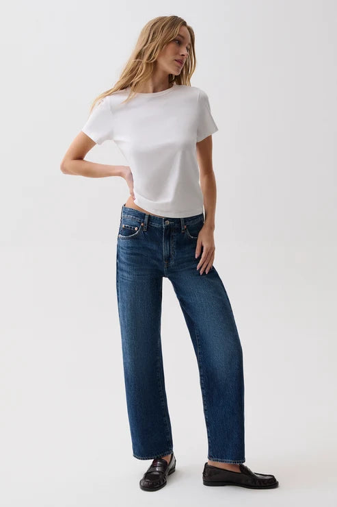 Pistola Lexi Bowed Straight Leg Jean: Moonwave 
