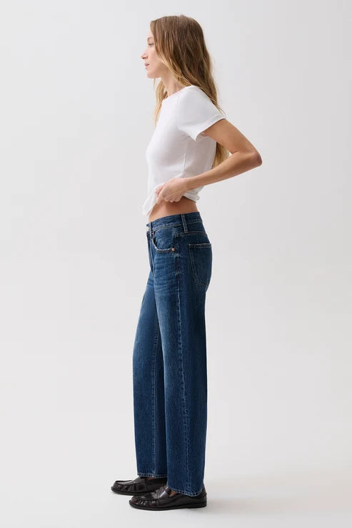 Pistola Lexi Bowed Straight Leg Jean: Moonwave 