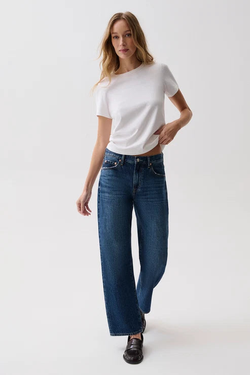 Pistola Lexi Bowed Straight Leg Jean: Moonwave 