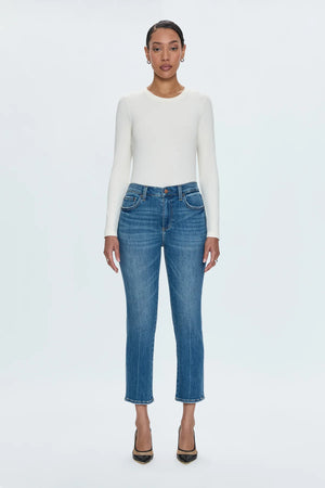 Pistola Monroe High Rise Crop Cigarette Jeans in Amaya wash-front