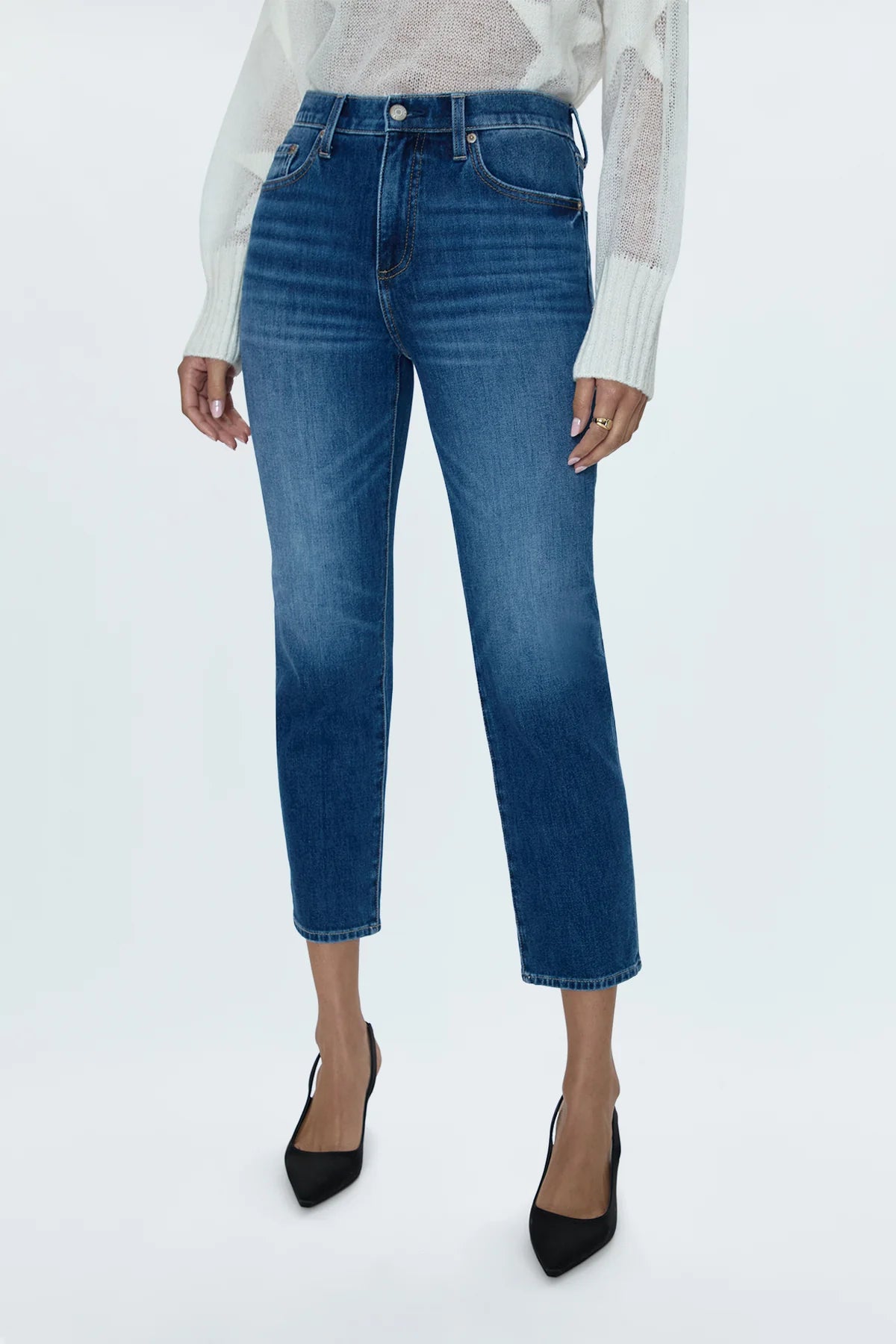 pistola monroe high rise cigarette jeans in vermont-front