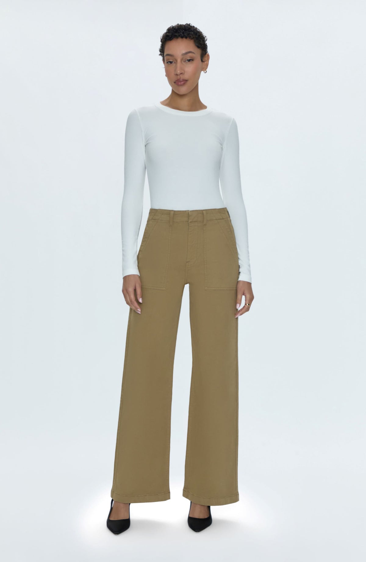 Pistola Nicole Wide Leg Pants Khaki