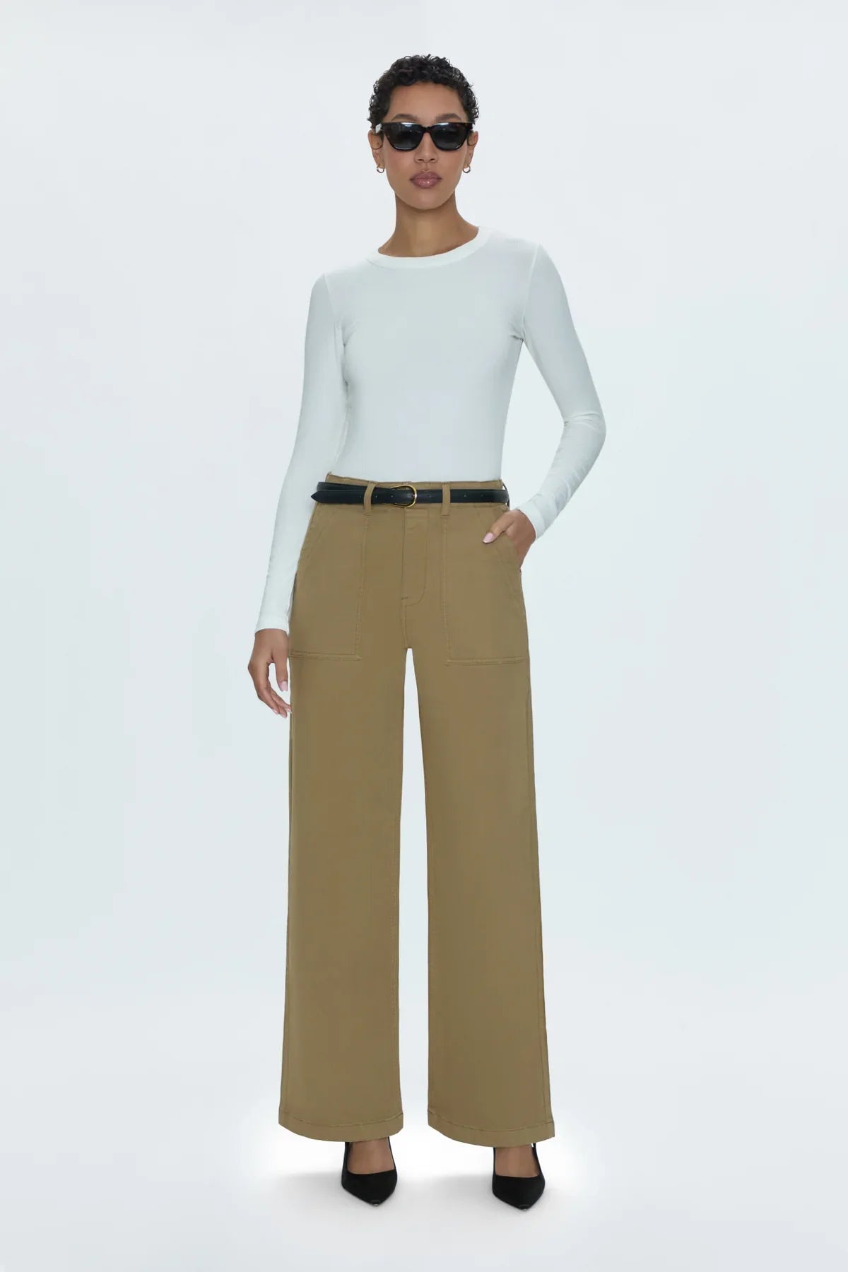 Pistola Nicole Wide Leg Pants Khaki