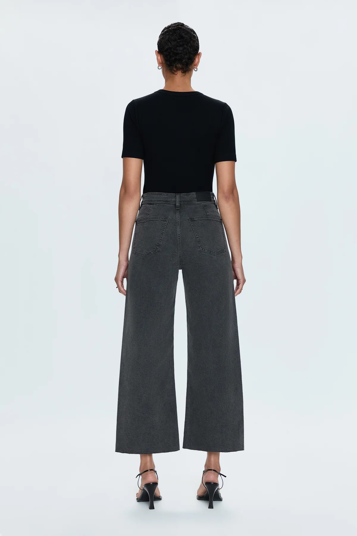 Pistola Penny Crop High Rise Wide Leg Jeans in Antique Graphite-back