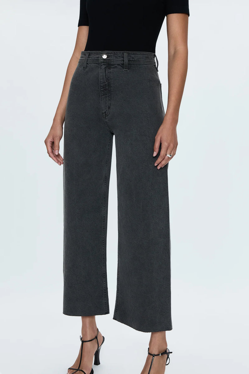 Pistola Penny Crop High Rise Wide Leg Jeans in Antique Graphite-side