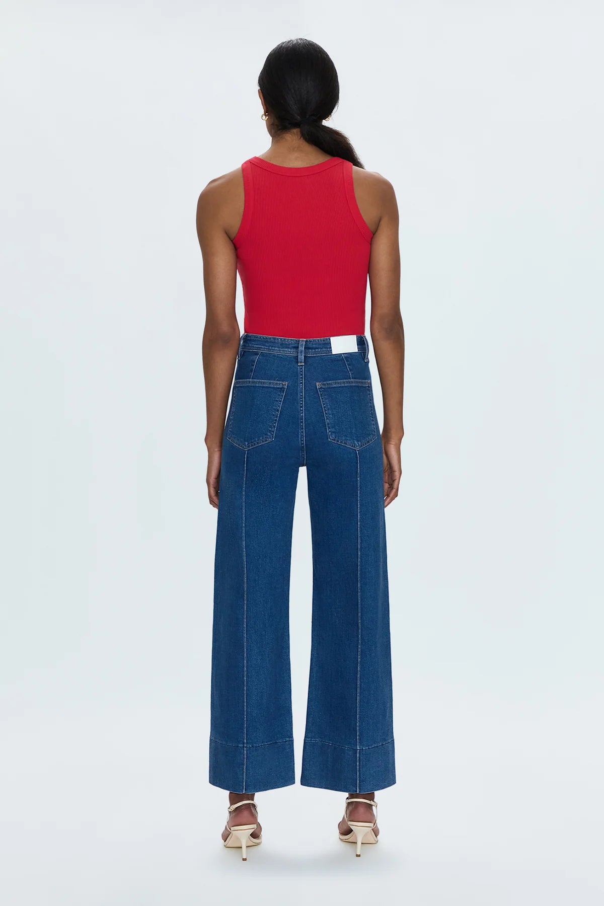 Pistola Penny High Rise Wide Jean in Country Club-back