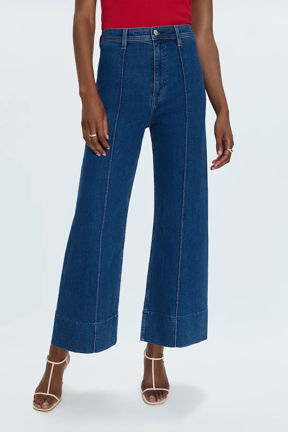 Pistola Penny High Rise Wide Jean in Country Club-front