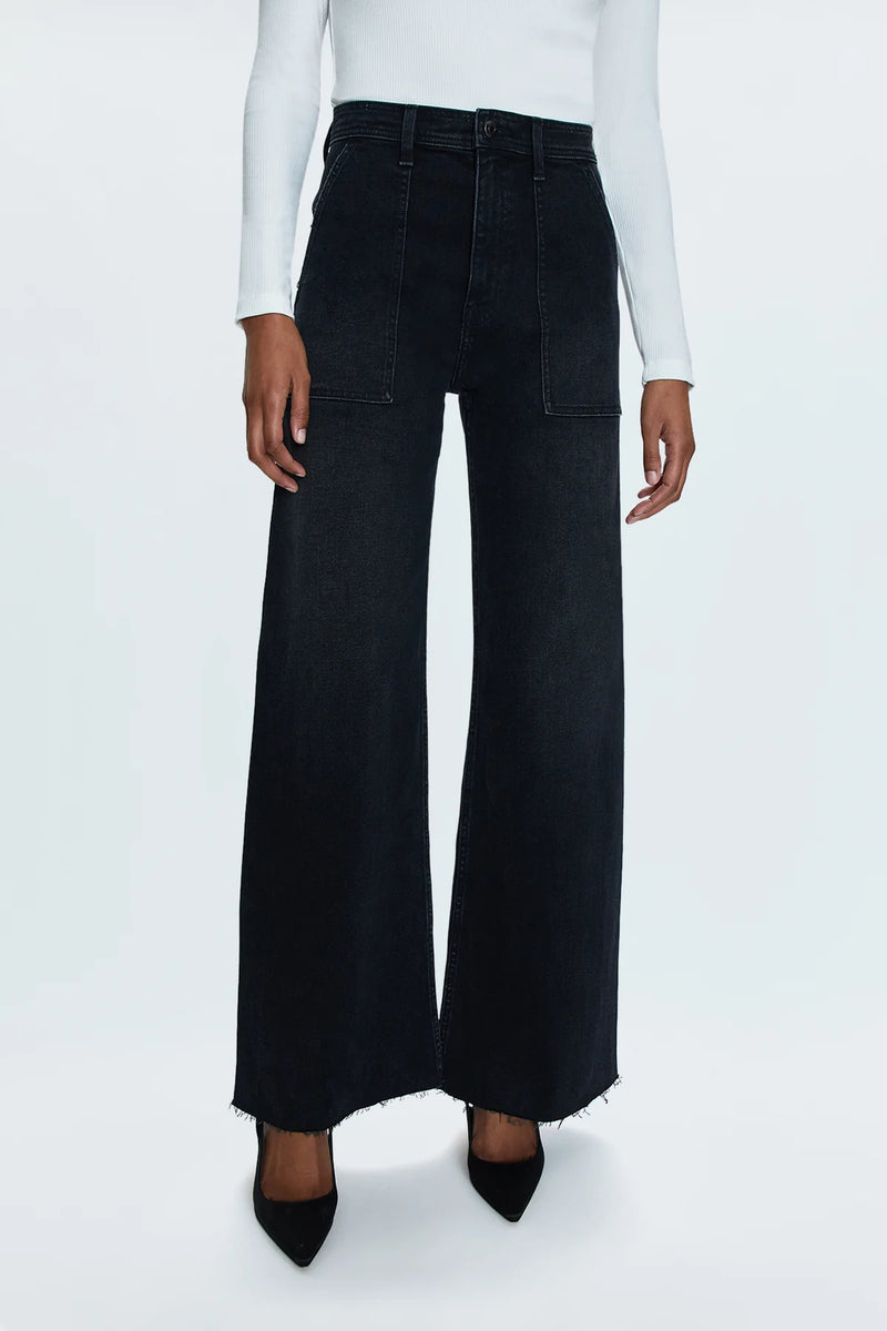 Pistola Penny Utility High Rise Wide Leg Jeans in collins-front