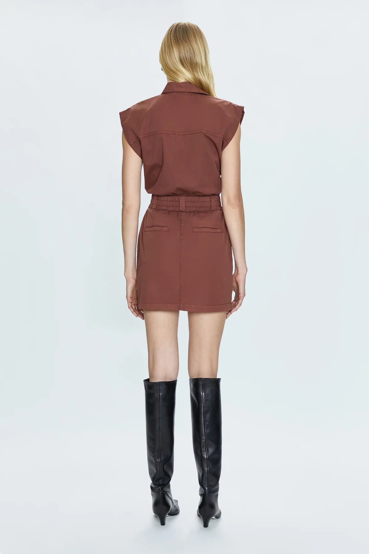 pistola rosie mini dress in praline-back