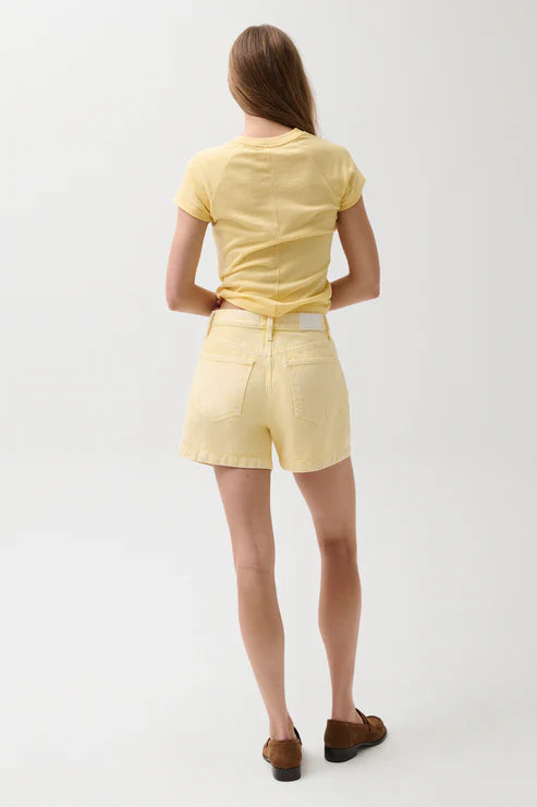 Pistola Saige High Rise A-Line Short: Yellow