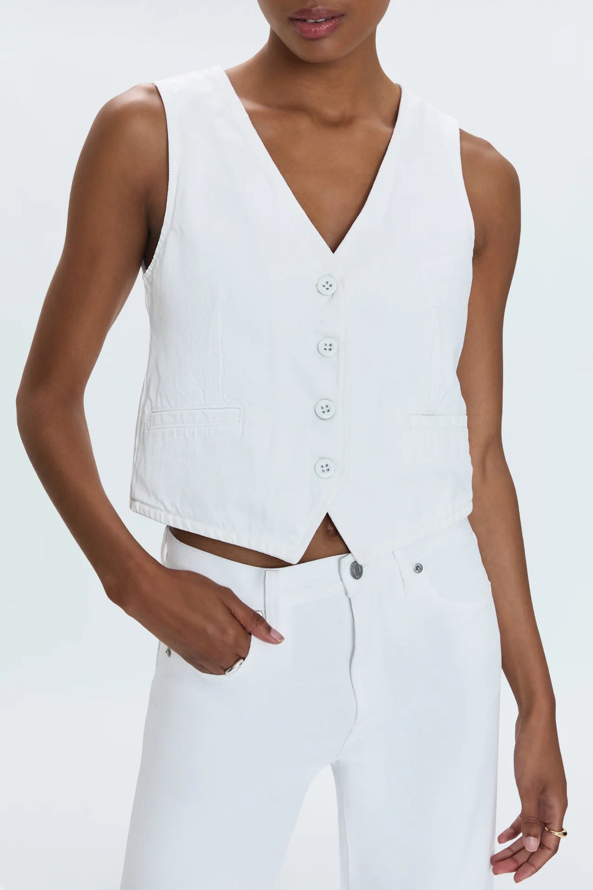 Pistola Vero Denim Vest in white