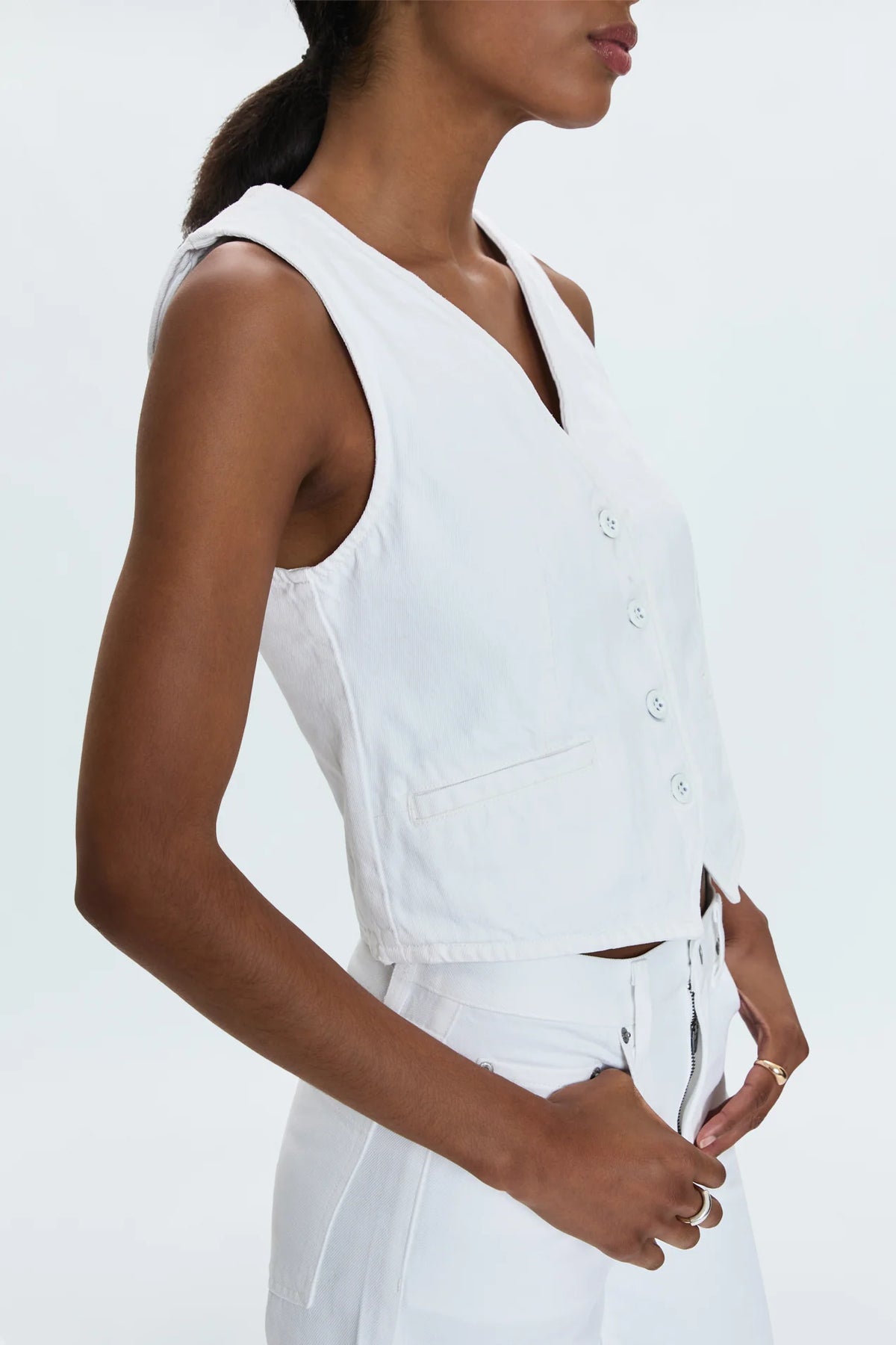 Pistola Vero Denim Vest in white