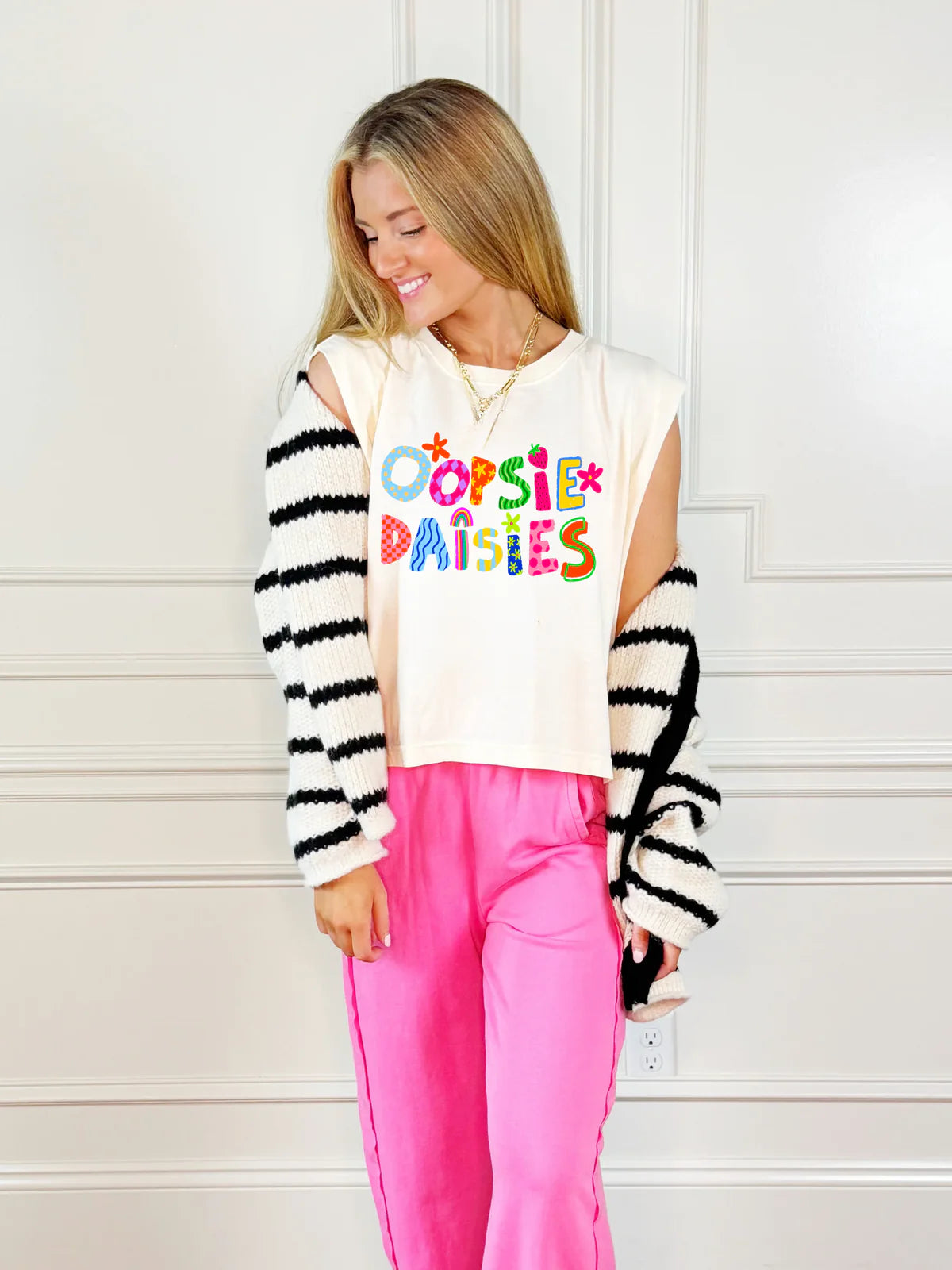 Poppy & Pine Ivory Oopsie Daisies Tank 
