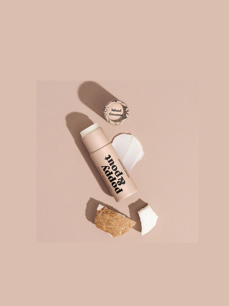 poppy & pout lip balm island coconut
