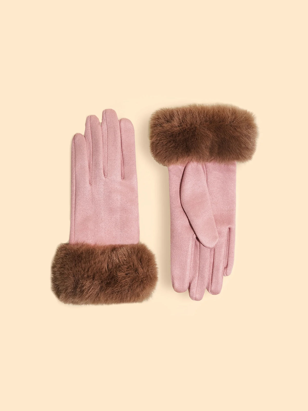 Powder UK Bettina Petal & Teddy Faux Fur Cuff Gloves