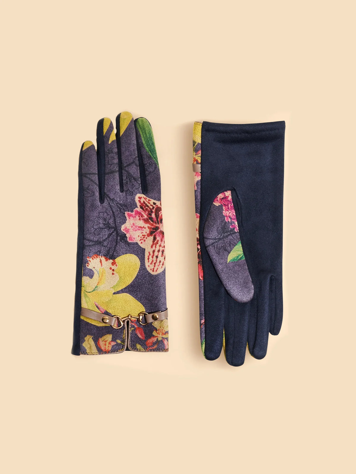 Powder Kylie Suede & Floral Gloves Exotic Eve Ink 