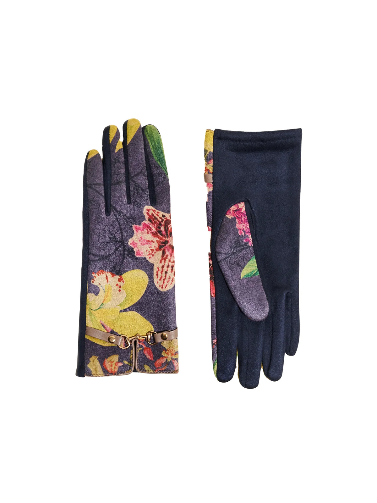 Powder Kylie Suede & Floral Gloves Exotic Eve Ink 