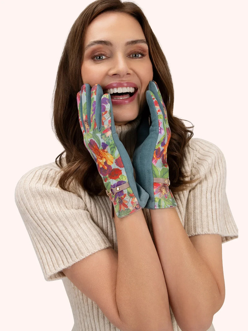 Powder Kylie Ice Suede & Floral Gloves