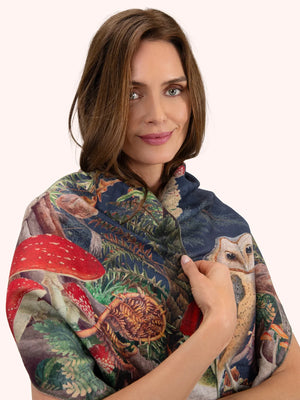 Powder Lux Scarf Wild Woodland Owl