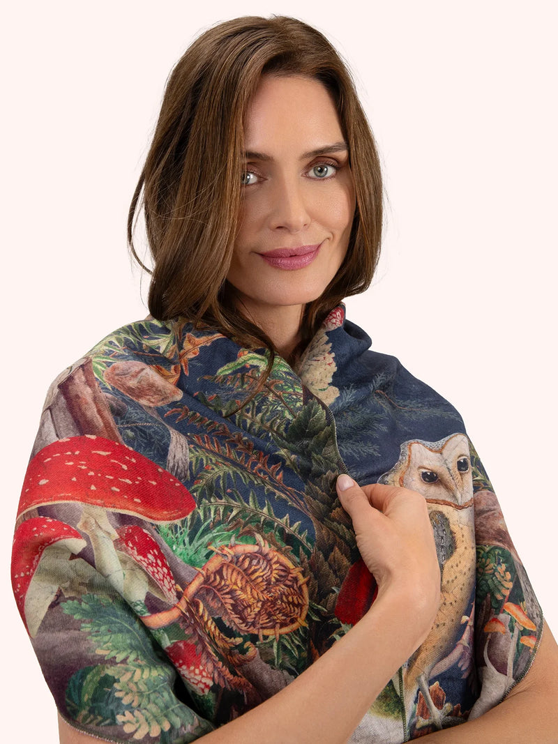 Powder Lux Scarf Wild Woodland Owl