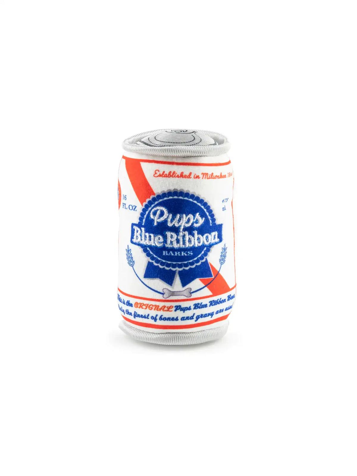 Pups Blue Ribbon PBR Beer Can Dog Toy