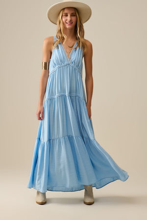 Boho Lace Detail Maxi Dress