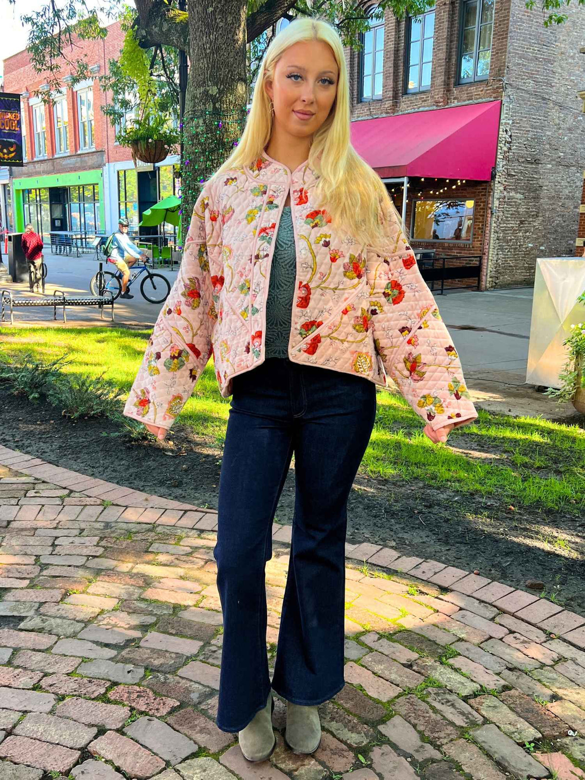Quilted Velvet Kimono Jacket 
