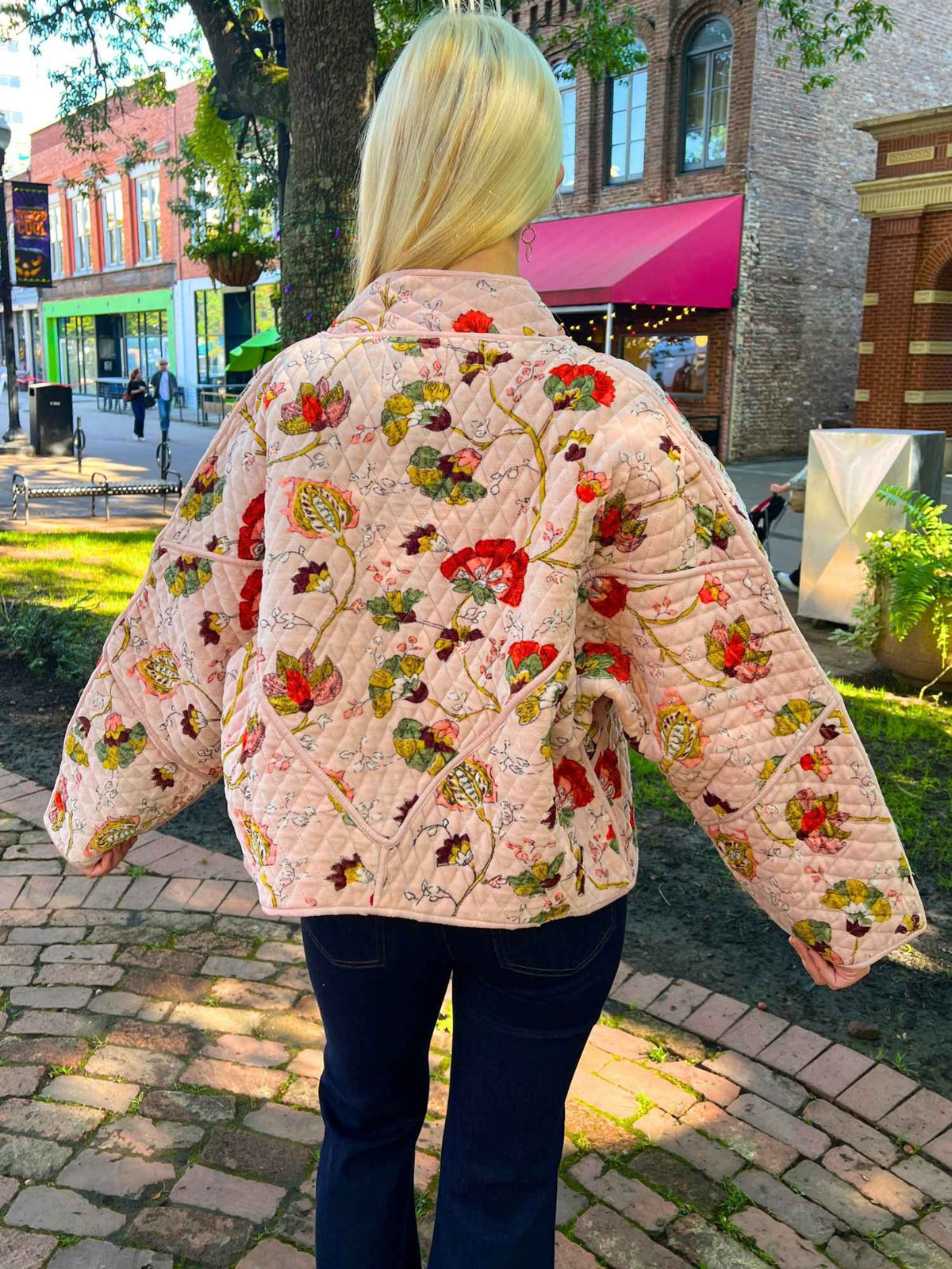 Quilted Velvet Kimono Jacket 