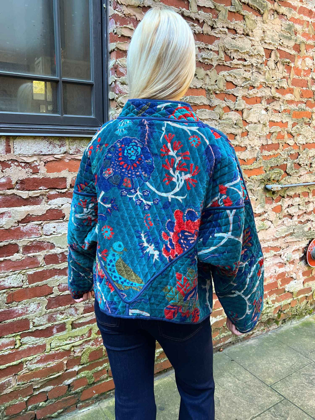 Quilted Velvet Kimono Jacket 