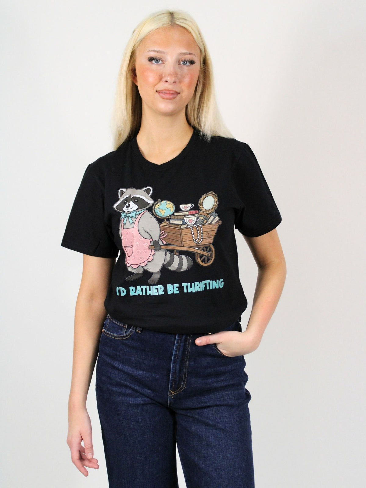 Racoon Rather Be Thrifting Tee