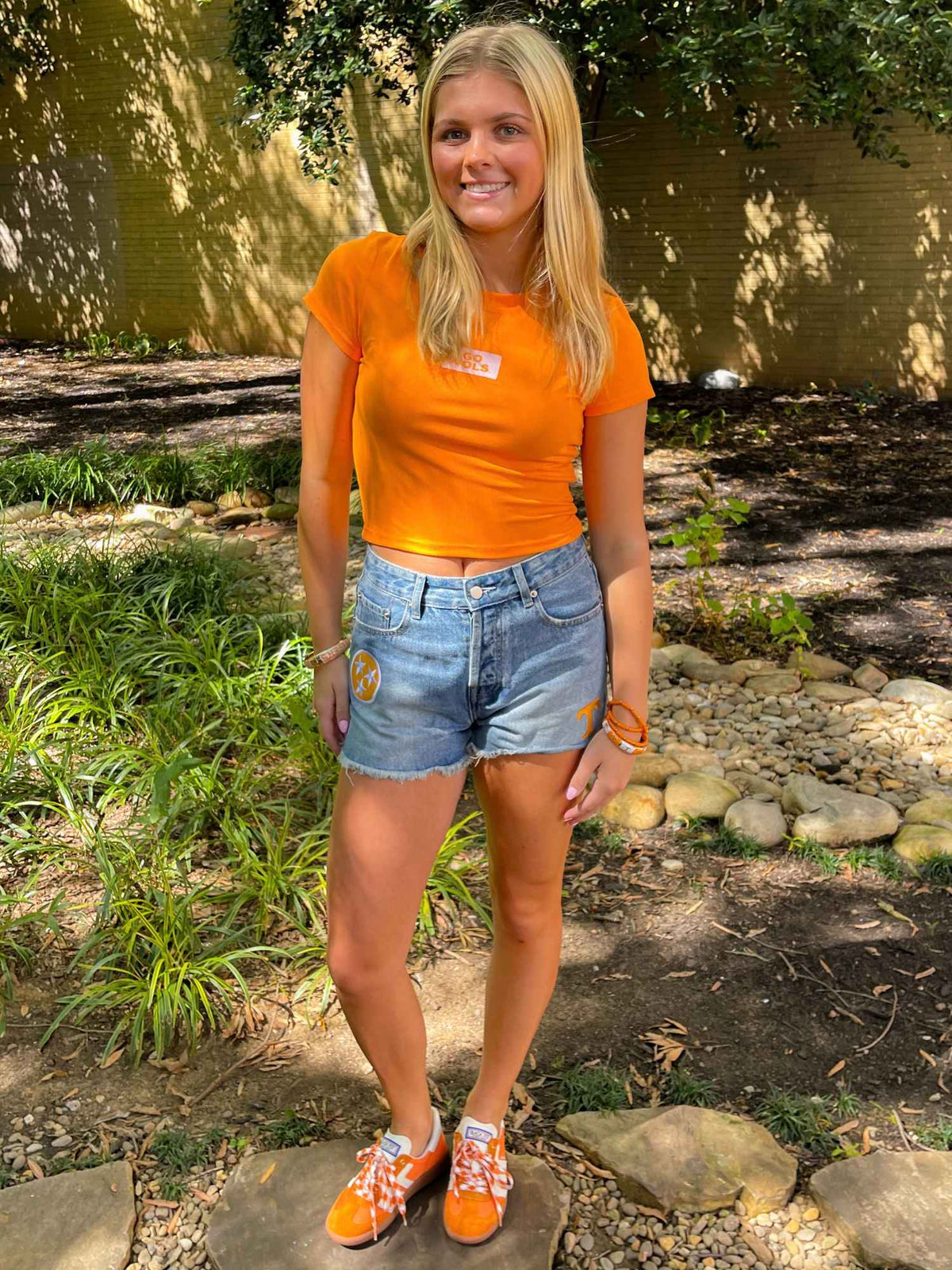 The Raegan Go Vols Ribbed Baby Tee