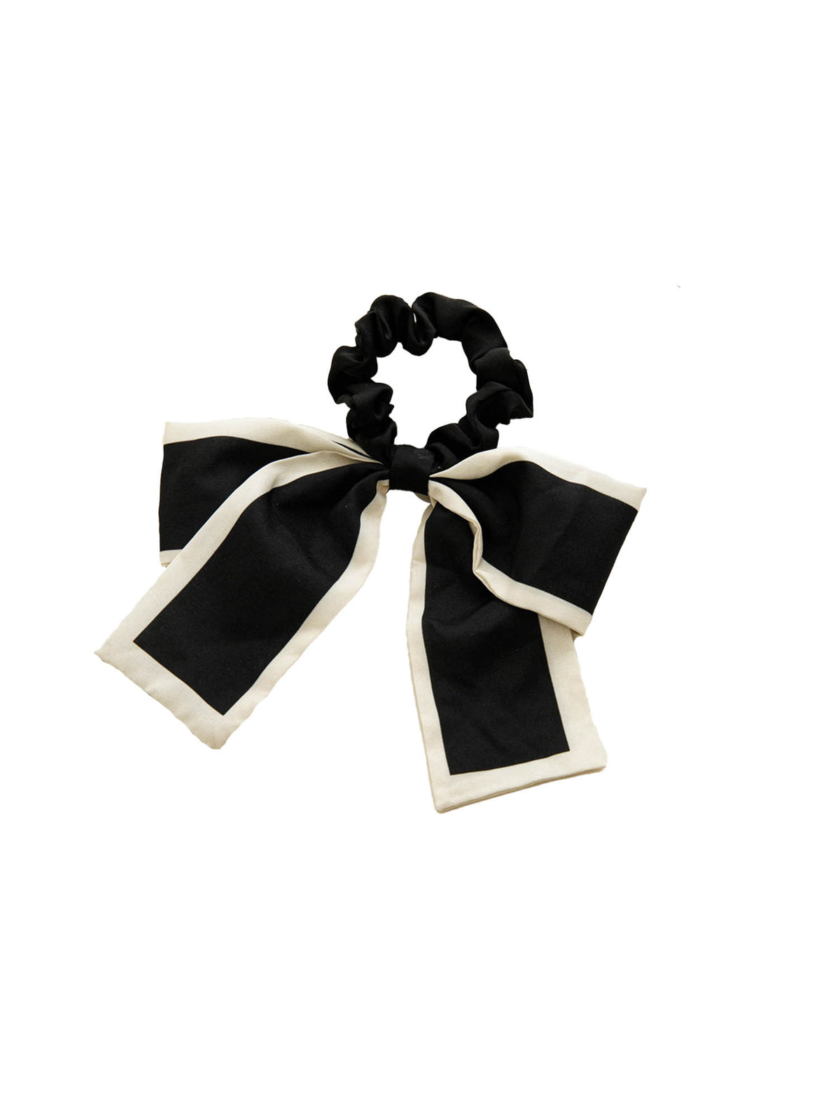 black and white retro ribbon hair bow tie