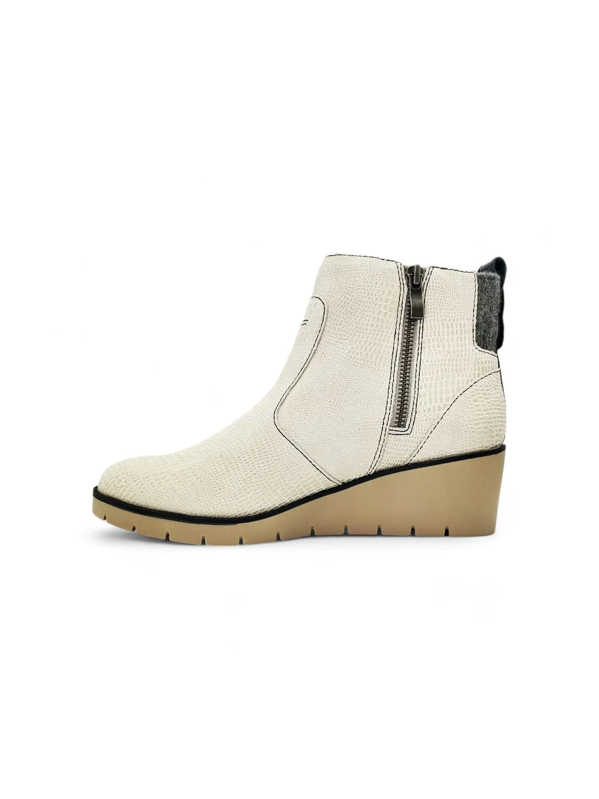 Revere Amarillo Wedge Bootie Oyster Lizard