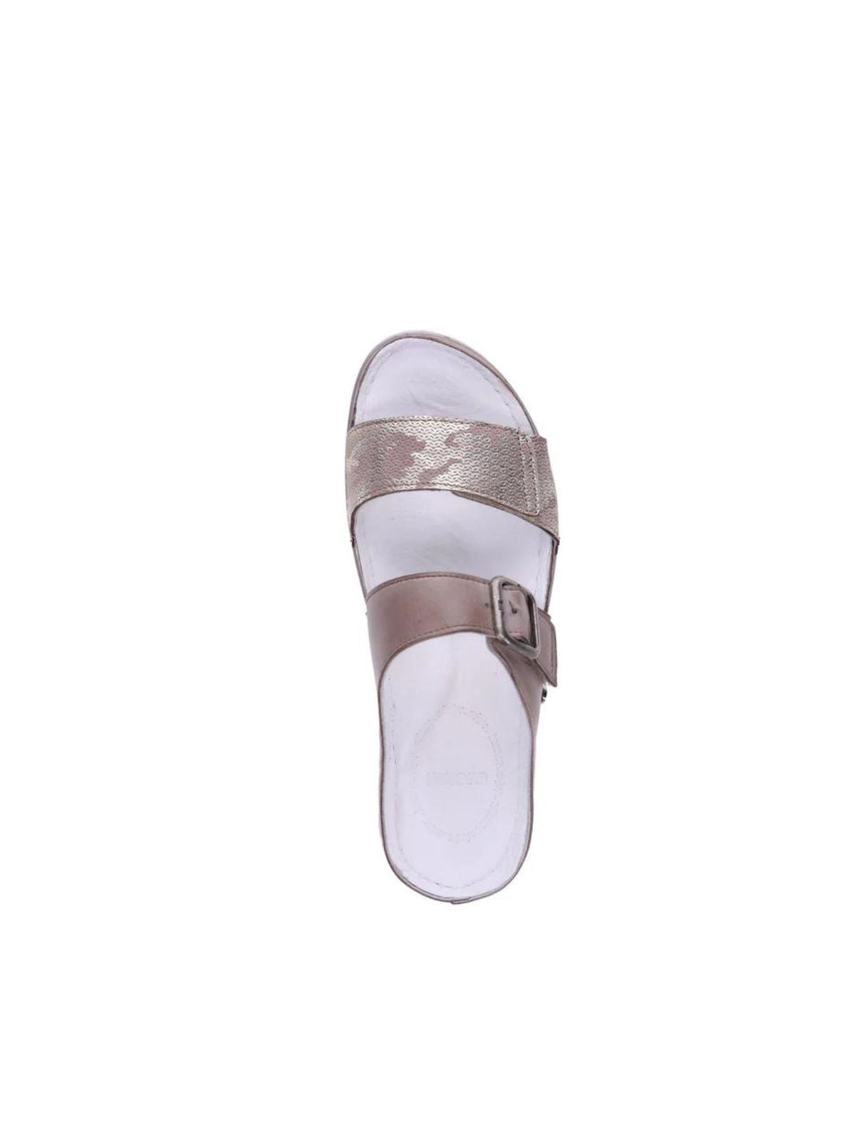revere palma  2 strap slide sandals in taupe-top view