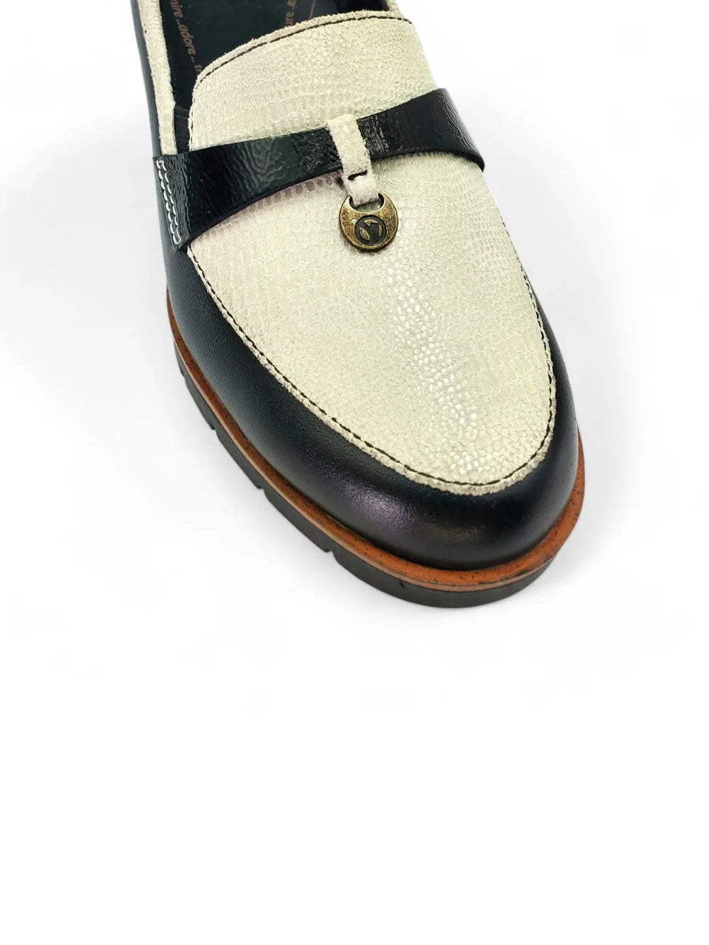 Revere Pamplona Wedge Loafer Black Oyster