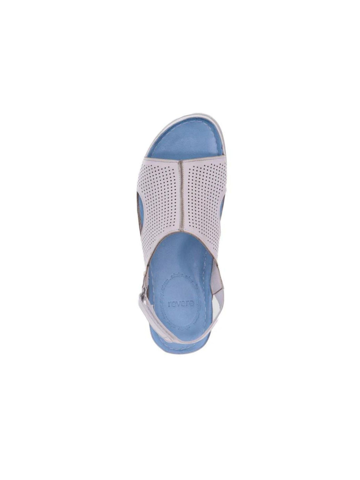 revere trivoli back strap sandals in white-top view