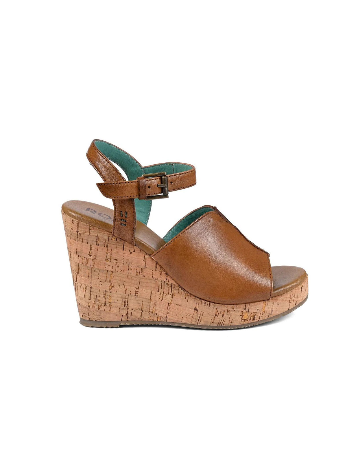roan deduction cork wedge sandals in tan-side