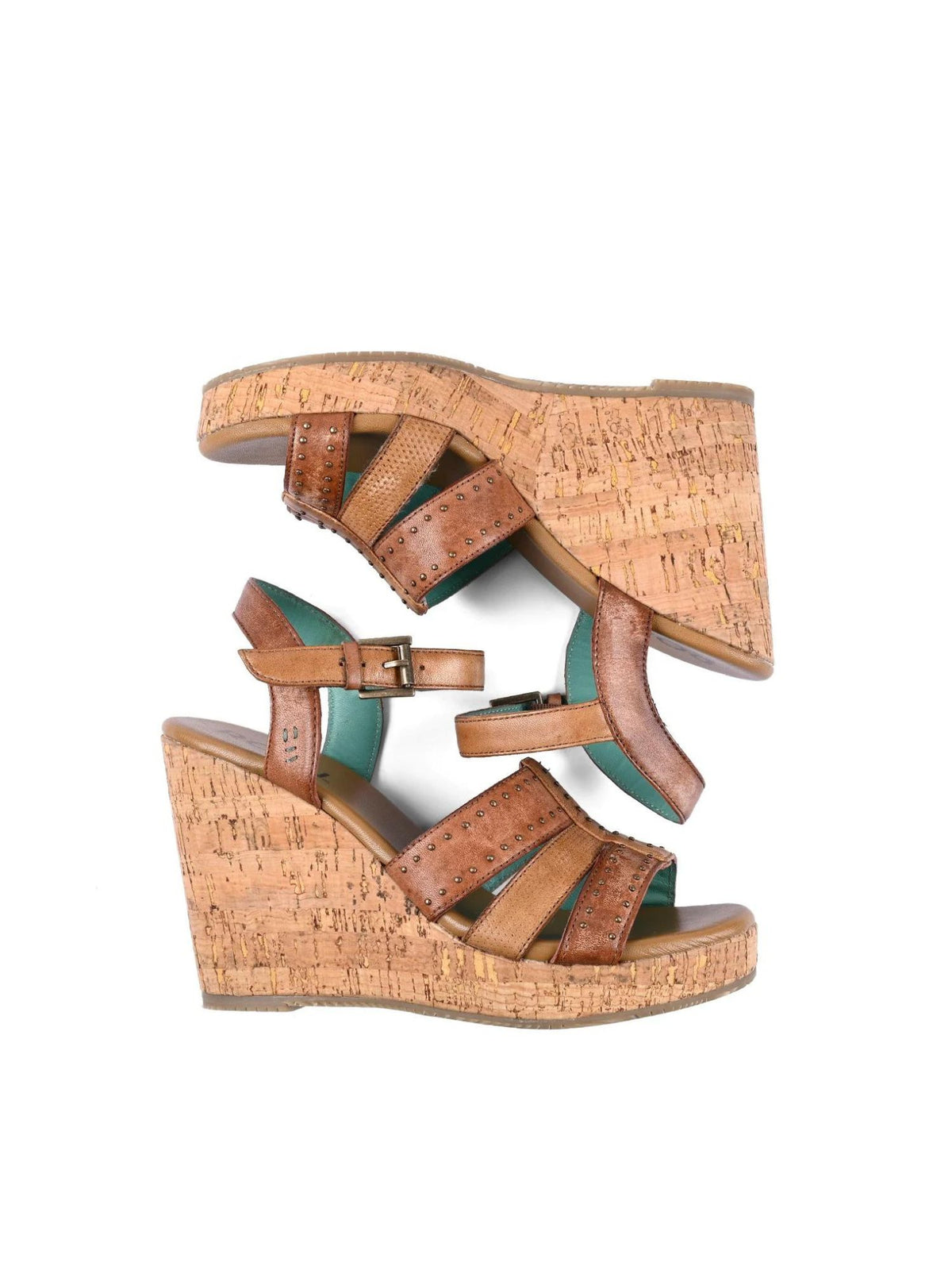 roan different cork wedge sandal in pecan almond-pair
