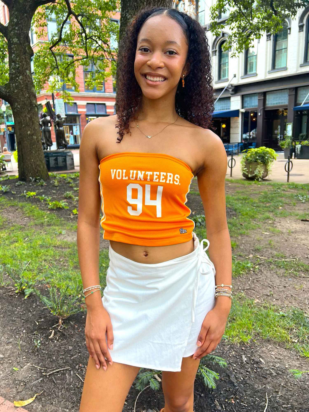 rocky top denim skort white