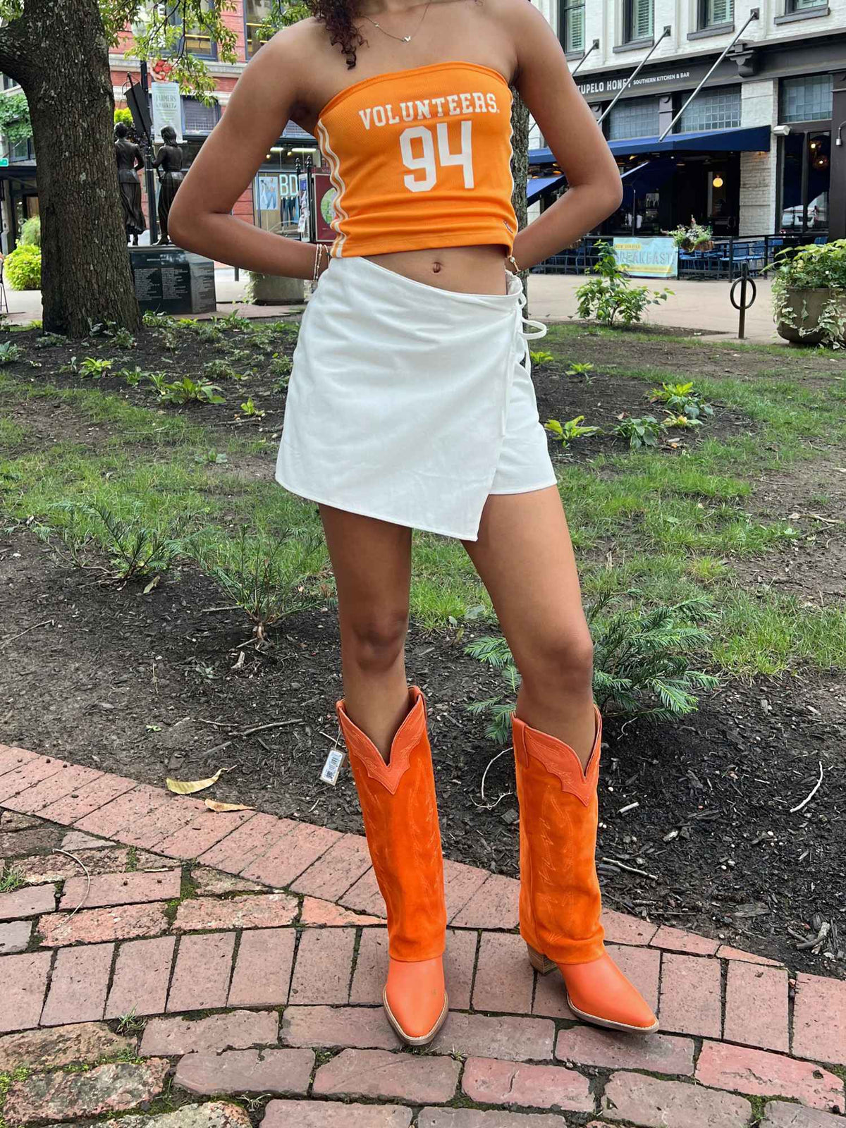 rocky top denim skort white