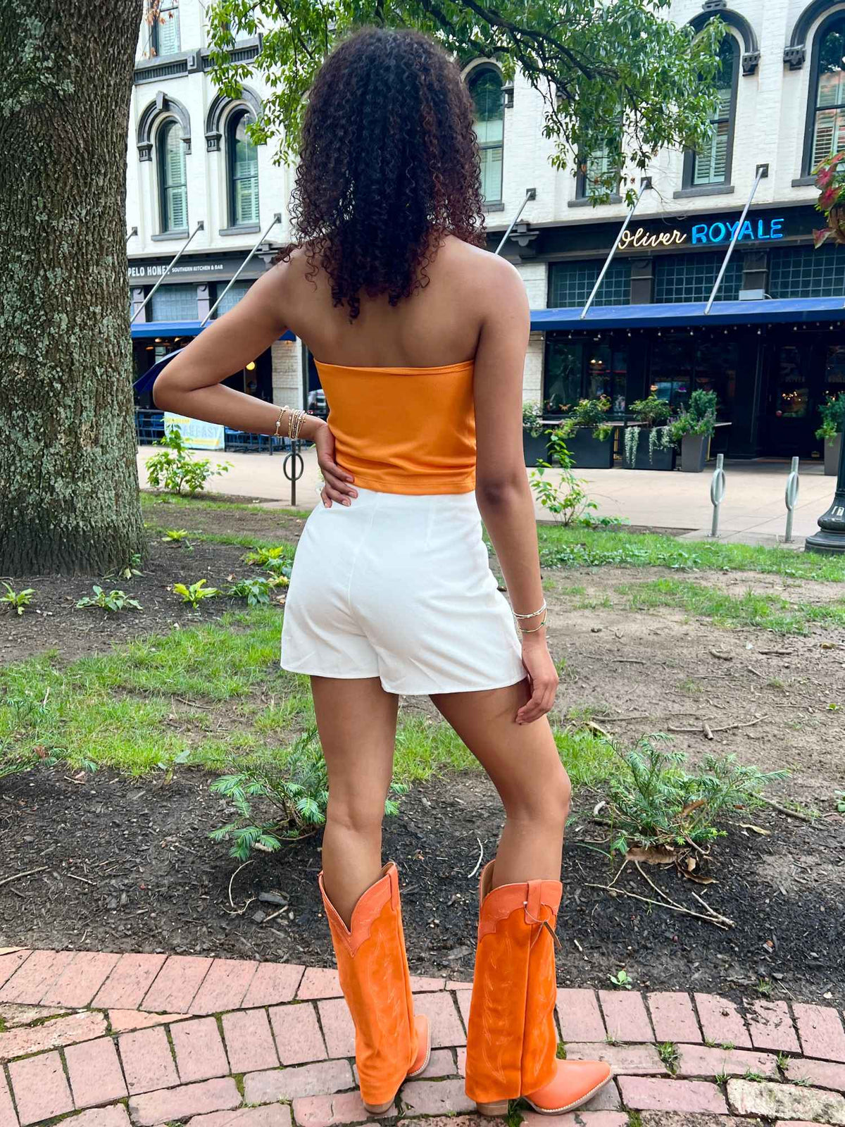 rocky top denim skort white