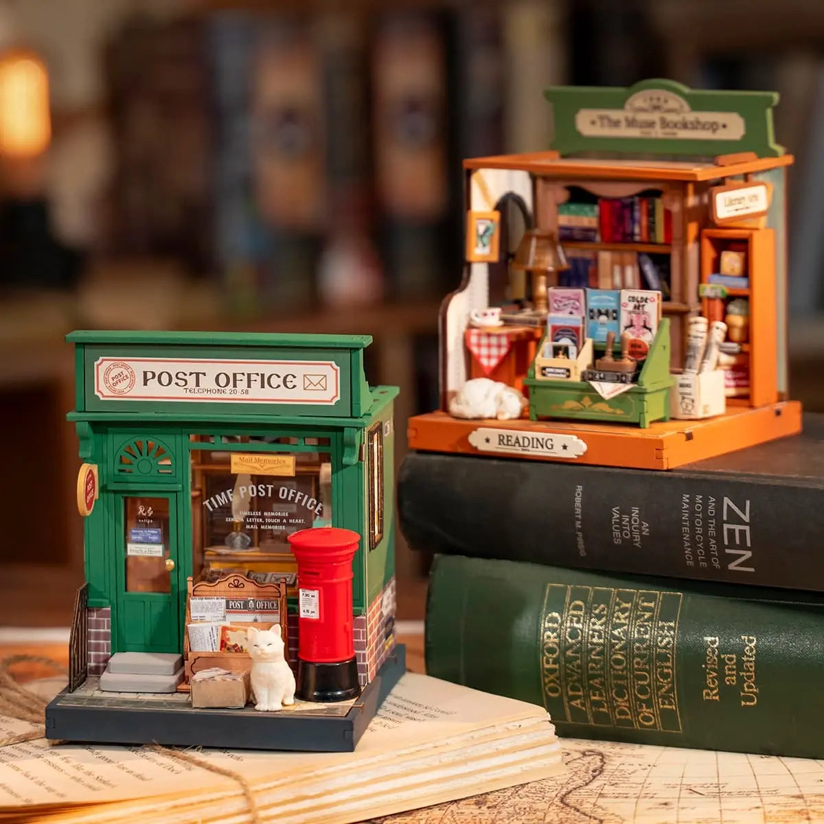 Rolife Century Post Office DIY Mini Dollhouse Kit 3D Puzzle