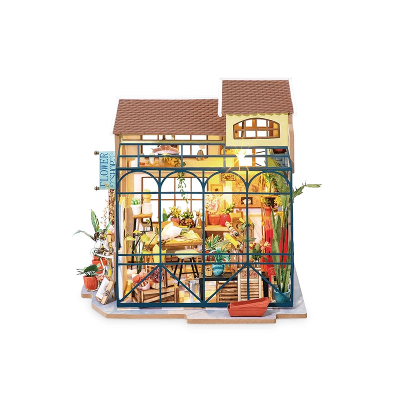Rolife Emily’s Flower Shop DIY Mini Dollhouse Kit 3D Mini Dollhouse Puzzle