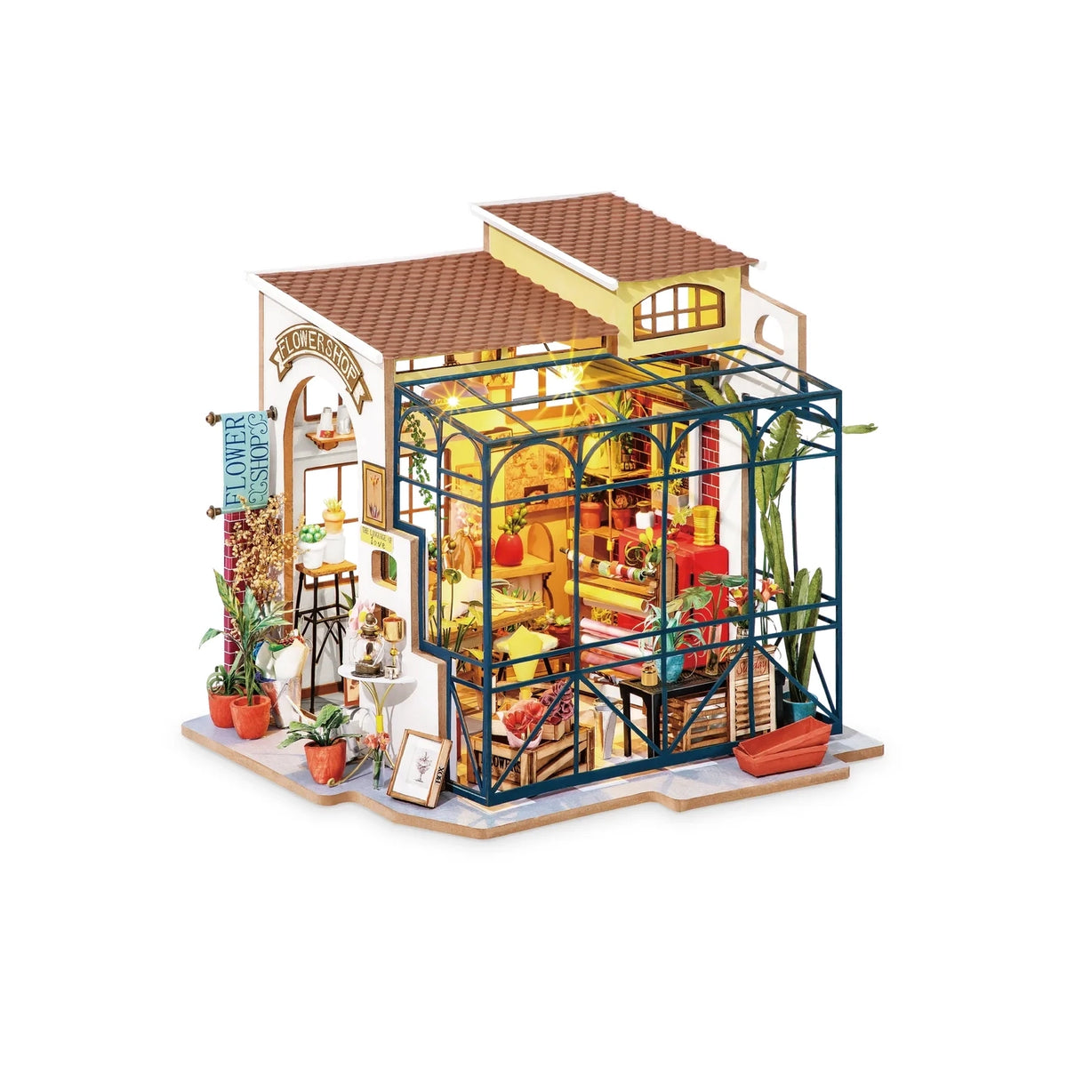 Rolife Emily’s Flower Shop DIY Mini Dollhouse Kit 3D Mini Dollhouse Puzzle