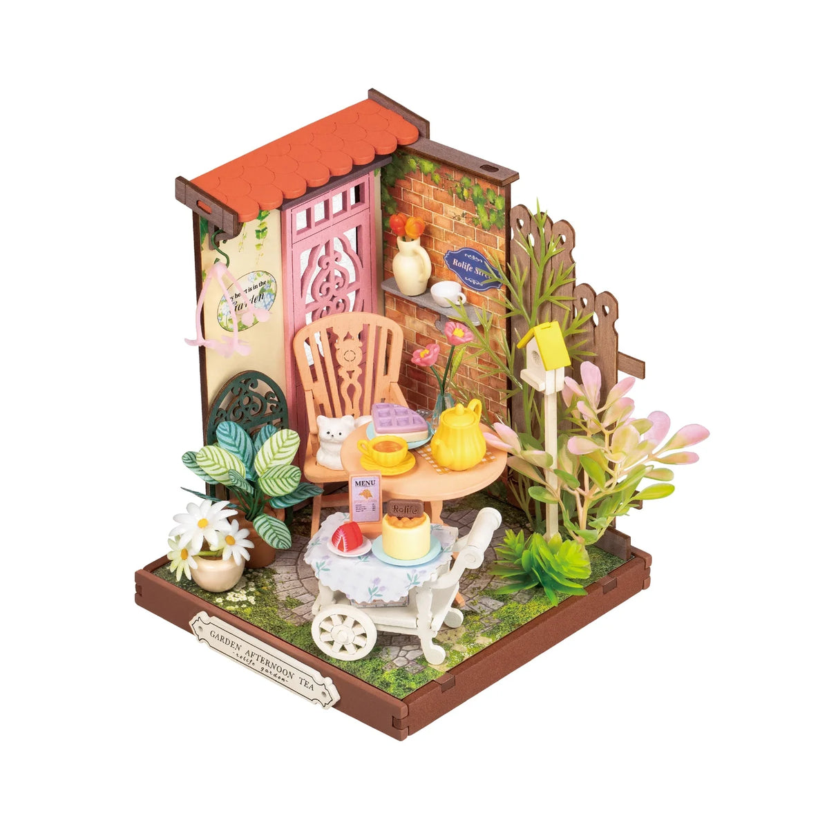 Rolife Fancy Tea Yard DIY Mini Dollhouse Kit 3D Puzzle